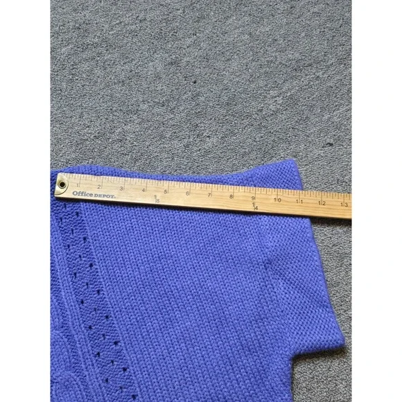 VTG Fashion Bug Purple Short Sleeved Crew Neck Sweater Cable Knit Size XL 90s - Picture 7 of 8